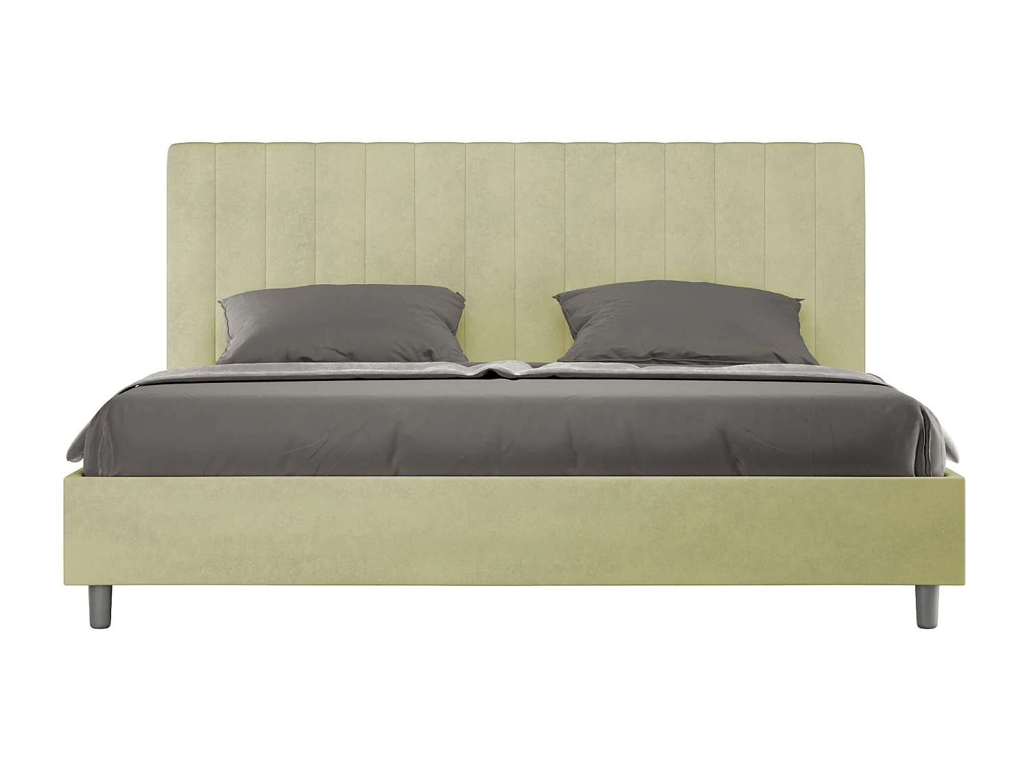 ityhome Letto matrimoniale king size senza rete imbottito 180x200 microfibra tè verde Agueda