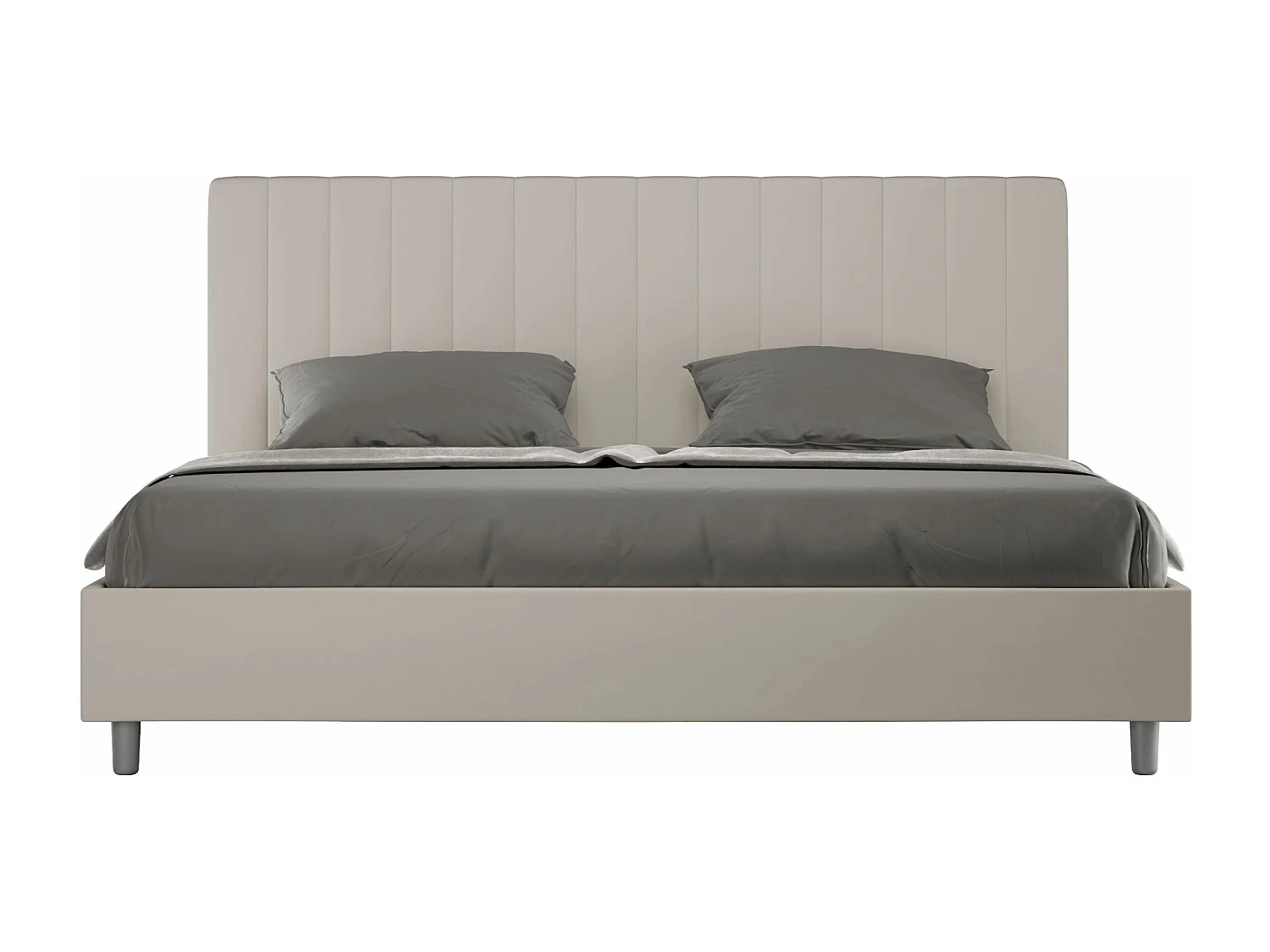 ityhome Letto matrimoniale king size senza rete imbottito 180x200 similpelle tortora Agueda