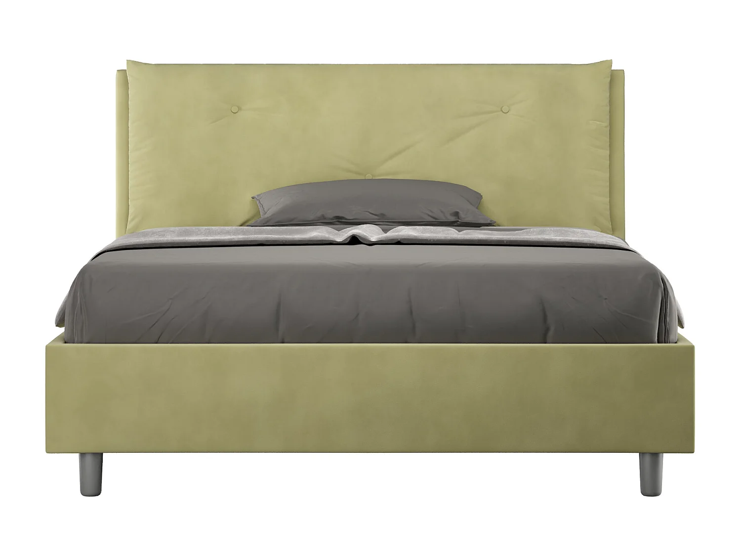 Gestoffeerd Bed 140x210 zonder lattenbodem microvezel groen Appia Large
