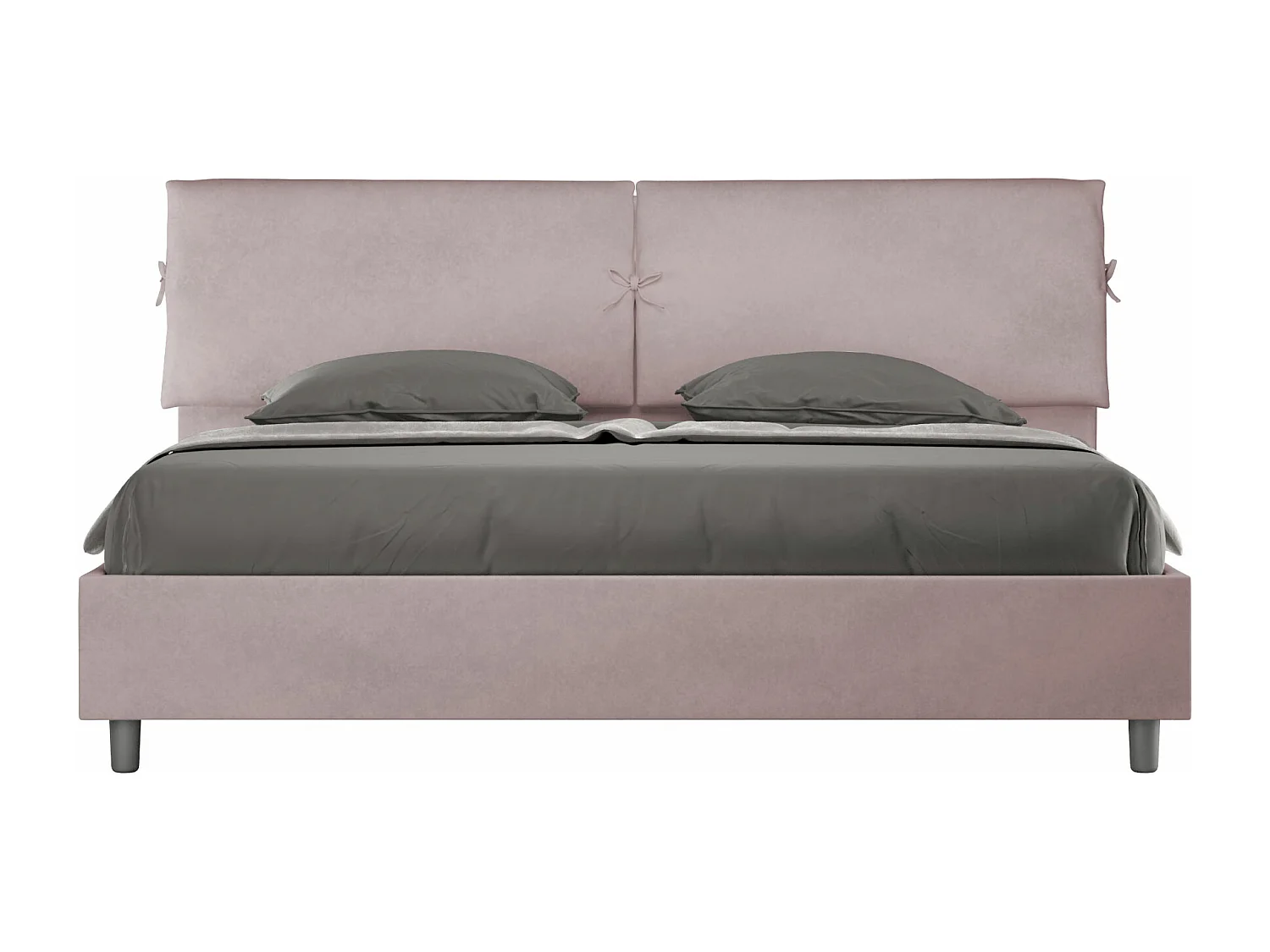 Lit king size avec sommier rembourré 180x200 microfibre lilas Mados