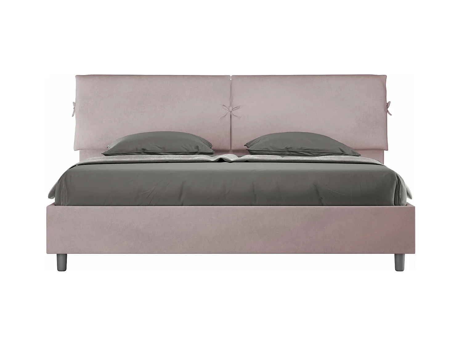 Lit king size avec sommier rembourré 180x200 microfibre lilas Mados
