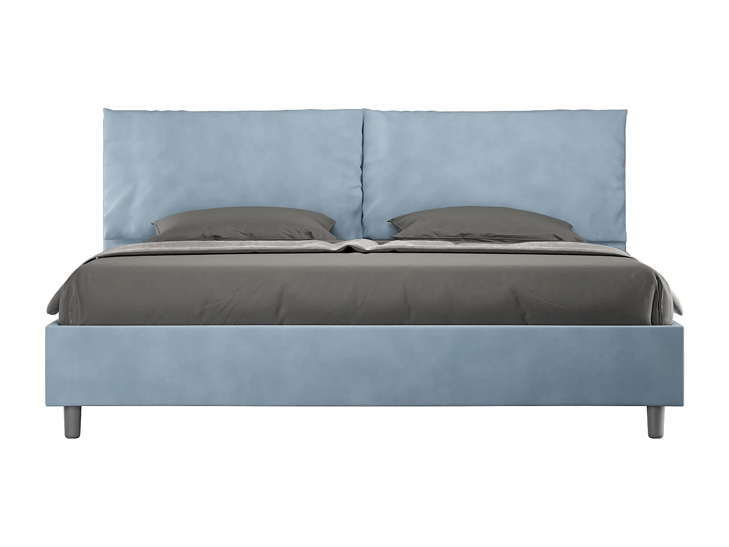 Gestoffeerd bed 200x210 met lattenbodem microvezel lichtblauw Antea Large