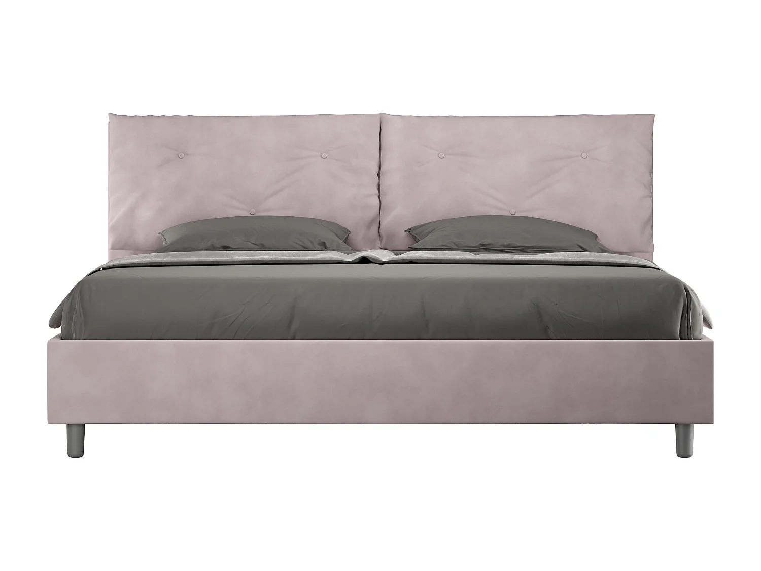 Lit king size sans sommier rembourré 200x210 microfibre lilas Appia Large