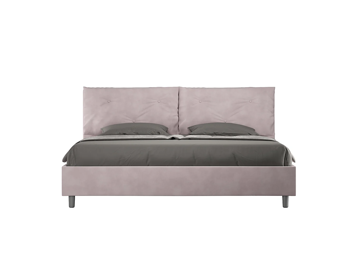 Lit king size sans sommier rembourré 200x210 microfibre lilas Appia Large