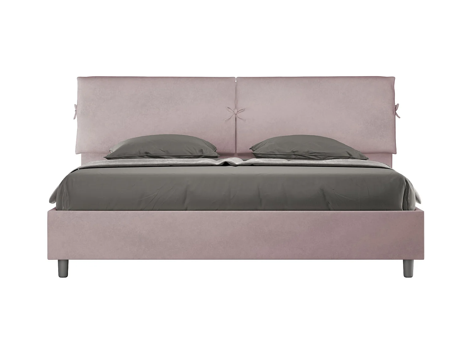 Lit king size avec sommier rembourré 180x210 microfibre lilas Mados
