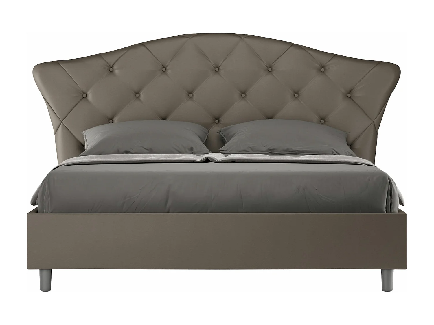Gestoffeerd bed 160x200 met opbergruimte kunstleer cappuccino Langre