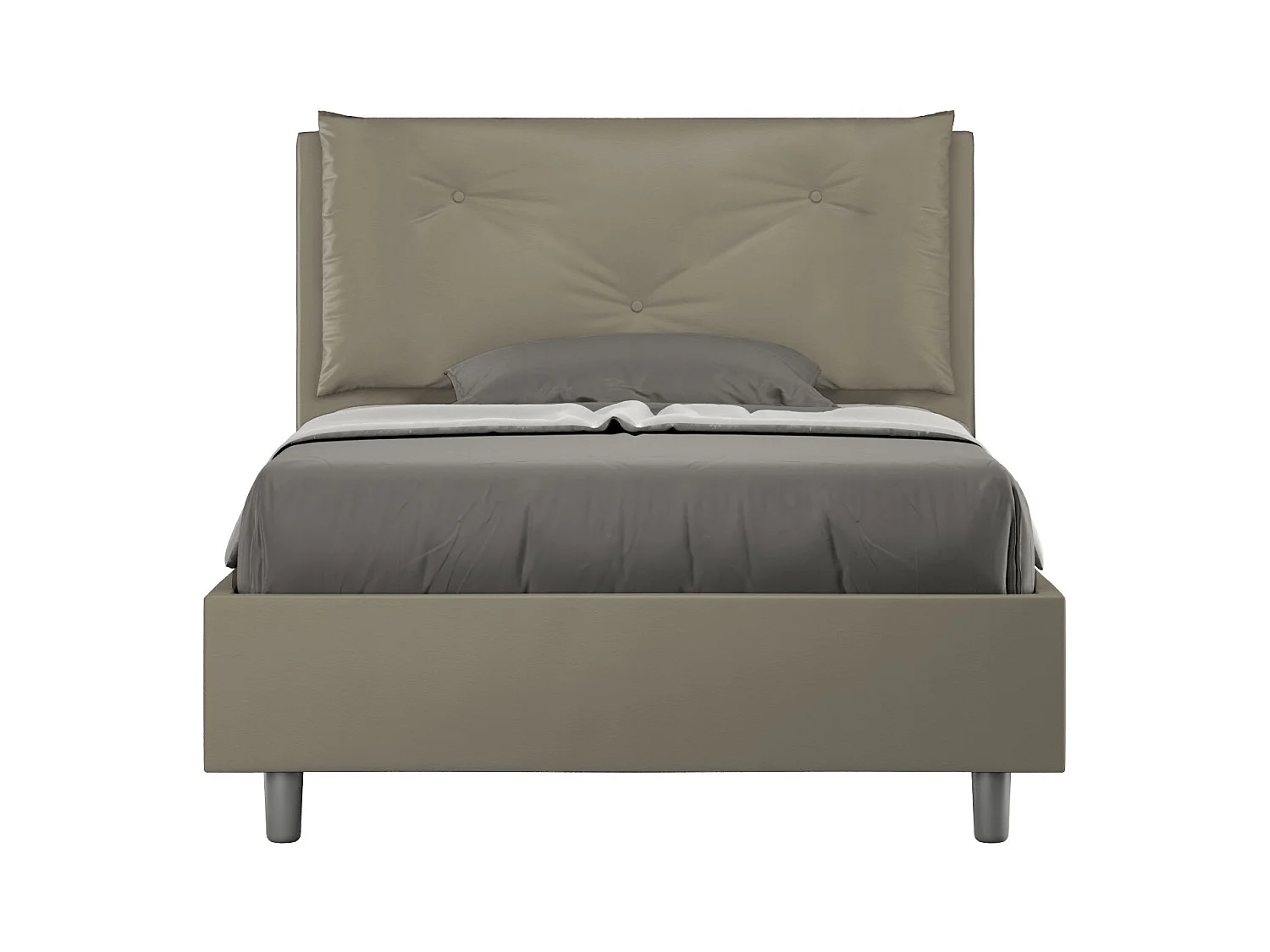 Lit 1 place et demi sans sommier rembourré 120x190 similicuir cappuccino Appia Large