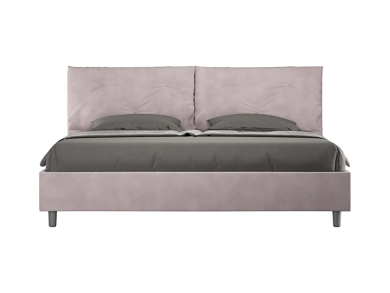 Lit king size avec sommier rembourré 200x200 microfibre lilas Appia Large