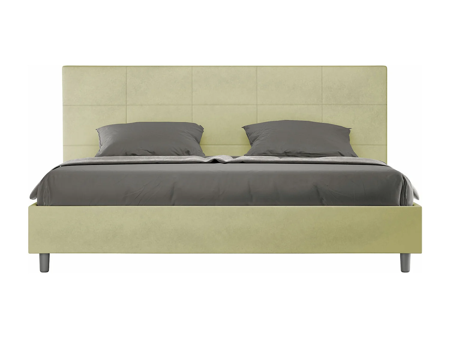 Gestoffeerd bed 200x210 met lattenbodem microvezel groen Mika