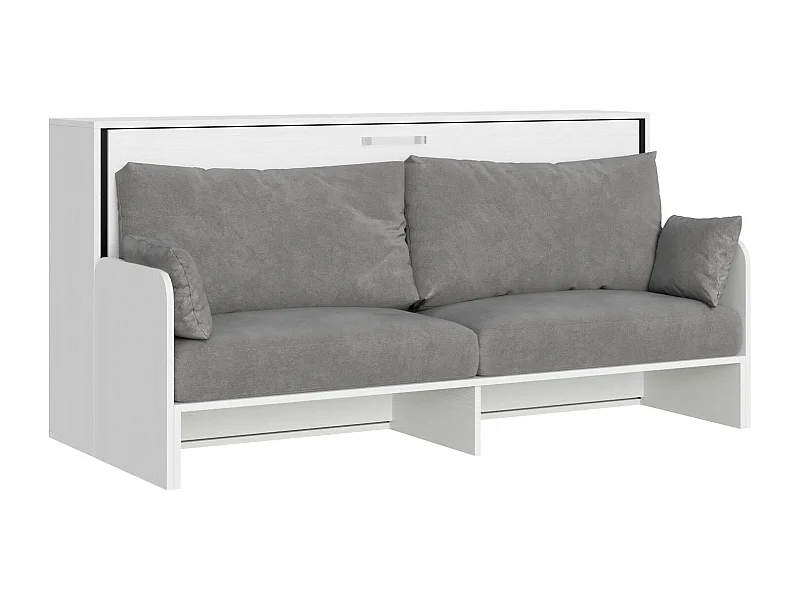 Armoire lit escamotable horizontal 1 couchage 85 Kando Sofa Frêne Blanc -A20