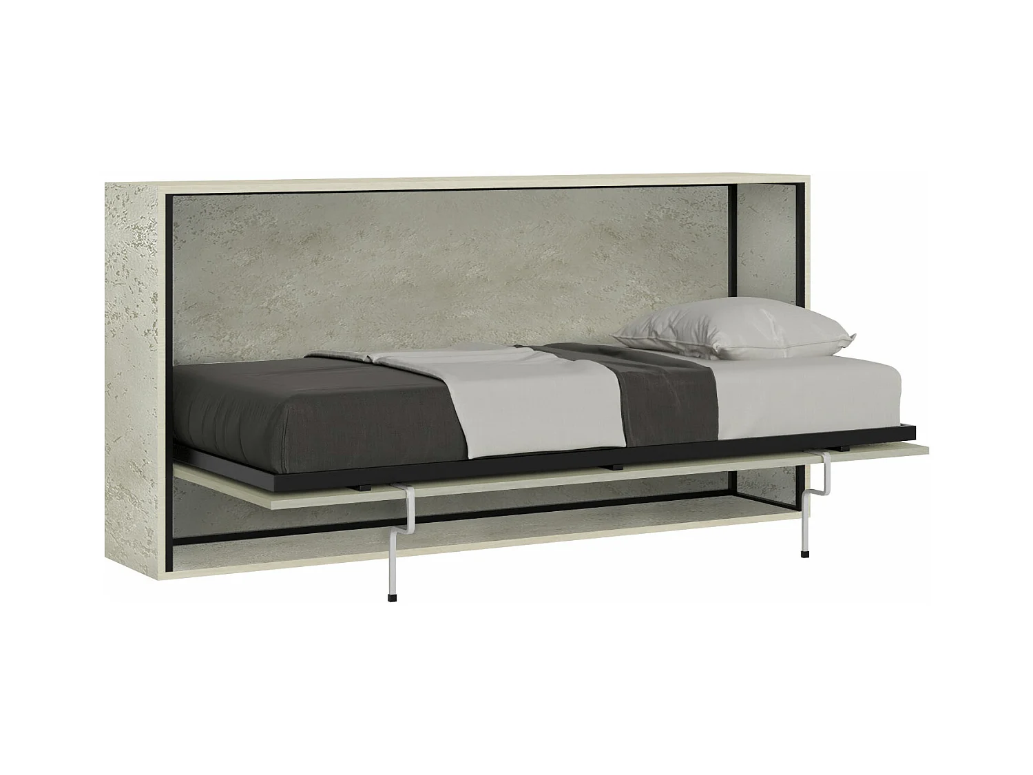 Armoire lit escamotable horizontal 1 couchage 85 Kando Cachemire