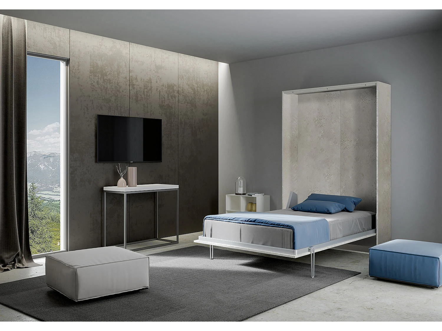 Lit double escamotable vertical 140 Kentaro Cachemire