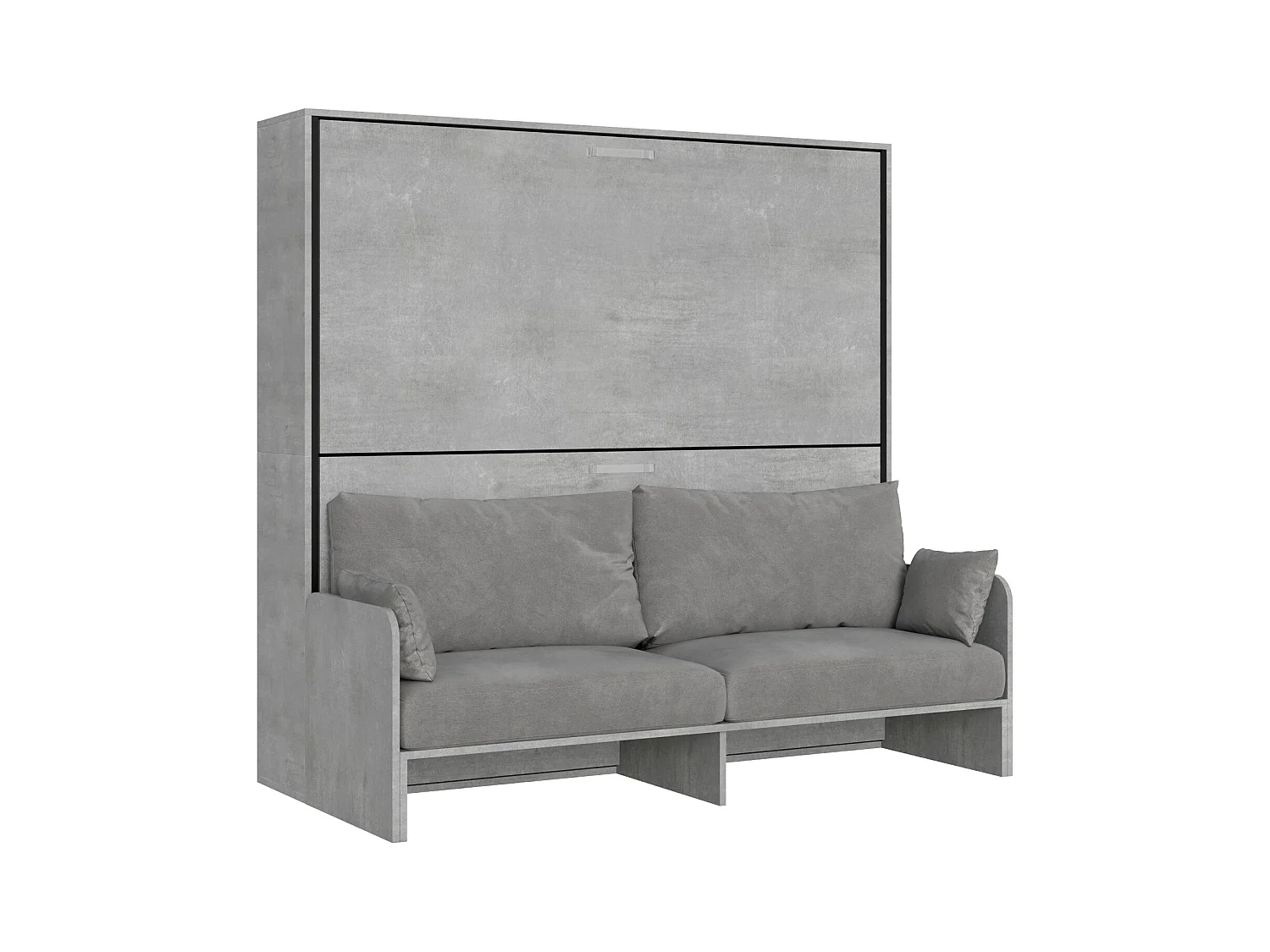Armoire lit escamotable horizontal superposé 2 couchages 85 Kando Sofa Gris Béton -A20