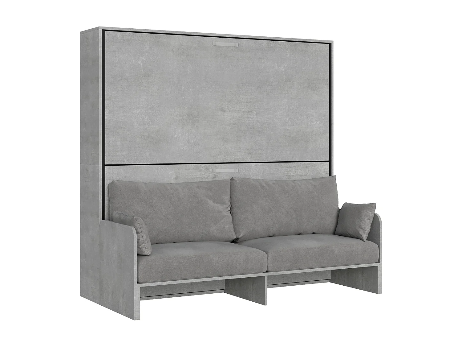Armoire lit escamotable horizontal superposé 2 couchages 85 Kando Sofa Gris Béton -A20
