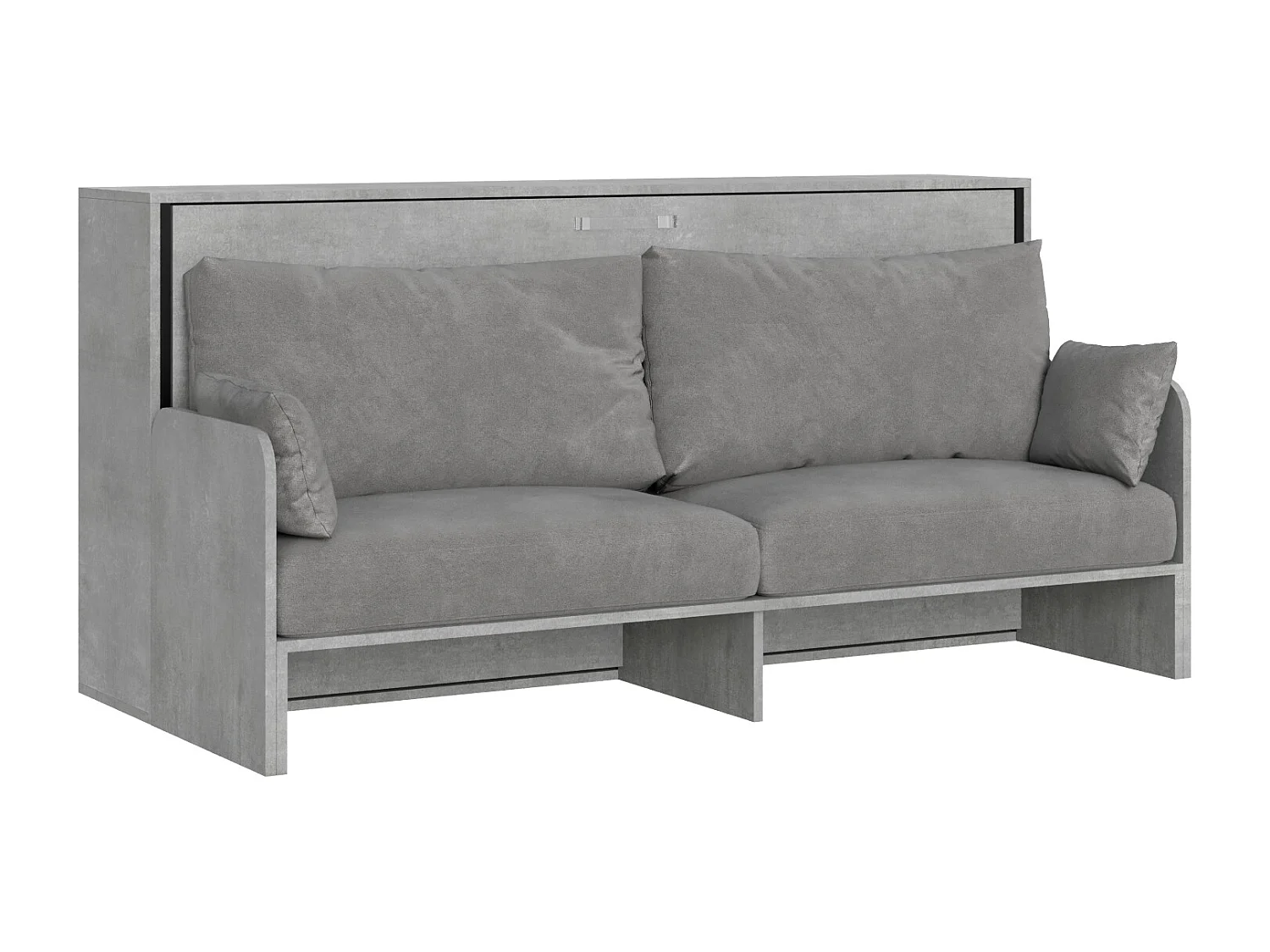 Cama de solteiro Kando com sofá de concreto, cinza