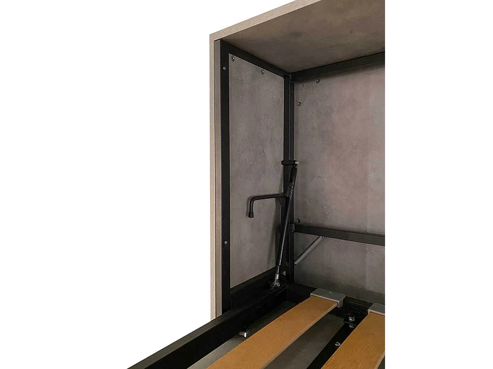 Cama de solteiro Kando com sofá de concreto, cinza