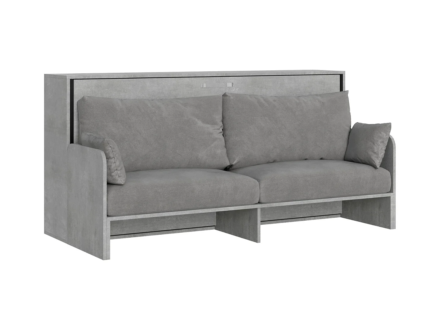 Armoire lit escamotable horizontal 1 couchage 85 Kando Sofa Gris Béton -A20
