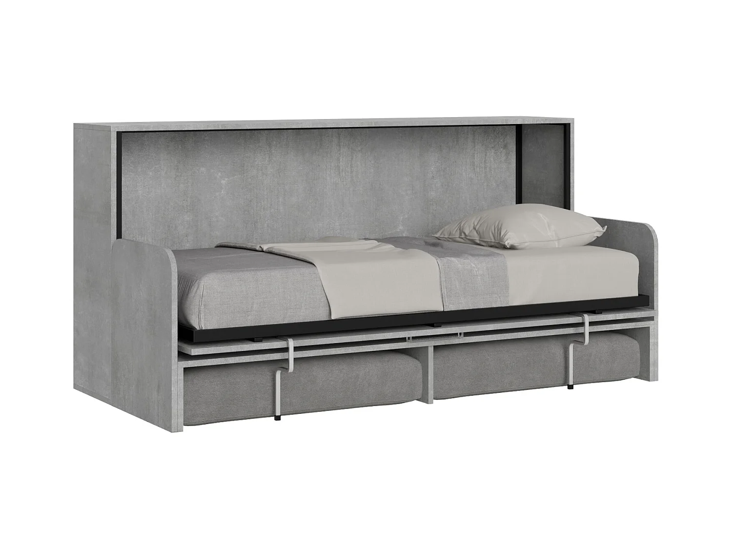 Cama abatible individual horizontal Kando Sofà Cemento -ALESSIA 20