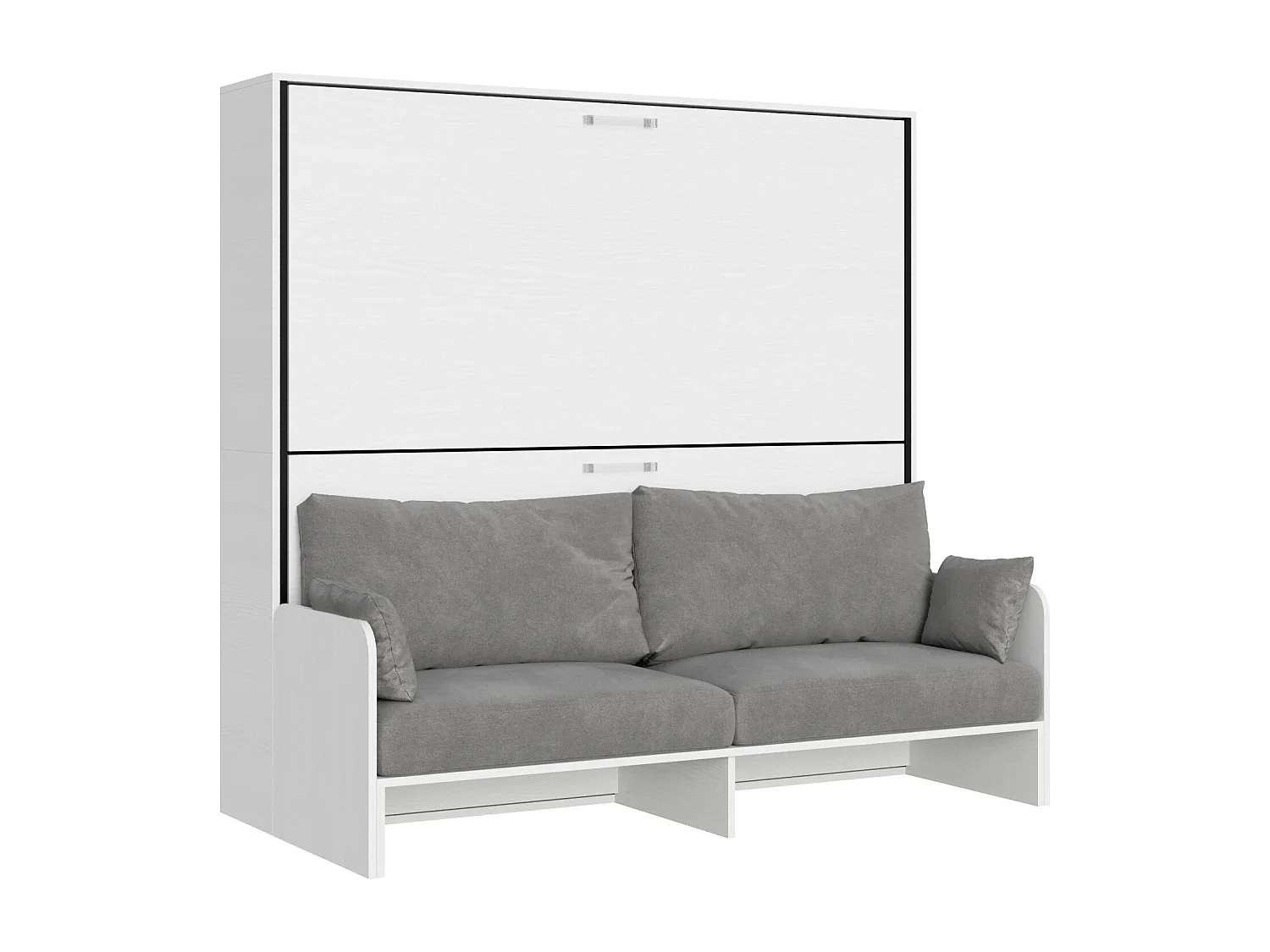 Armoire lit escamotable horizontal superposé 2 couchages 85 Kando Sofa Frêne Blanc -A20