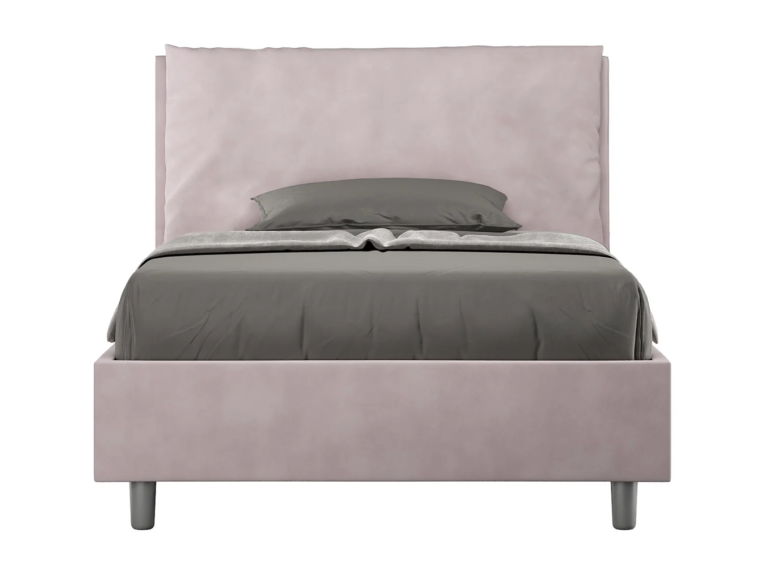 Lit 1 place et demi coffre rembourré 120x190 microfibre lilas Antea Large