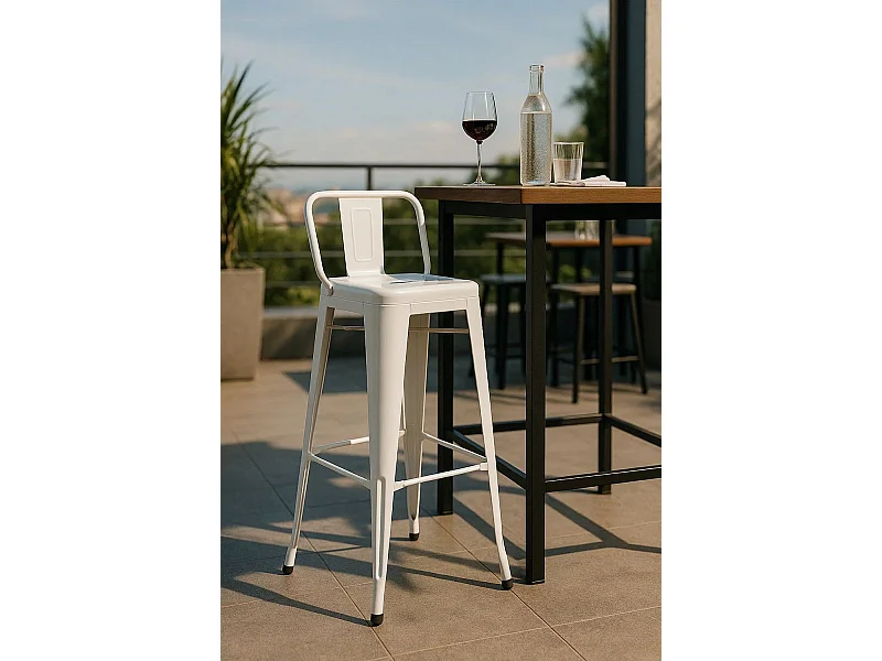 Taburetes Altos - Taburete Torix Respaldo - Blanco