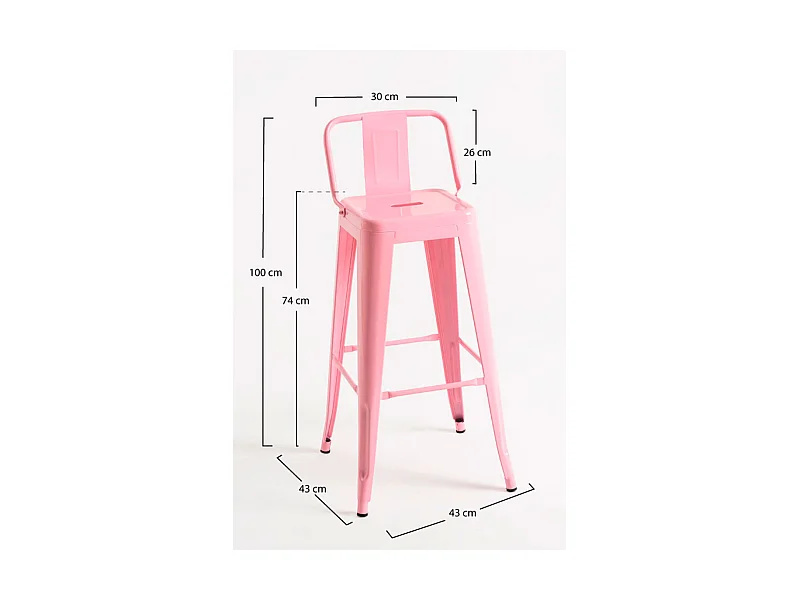 Taburetes Altos - Taburete Torix Respaldo - Rosa
