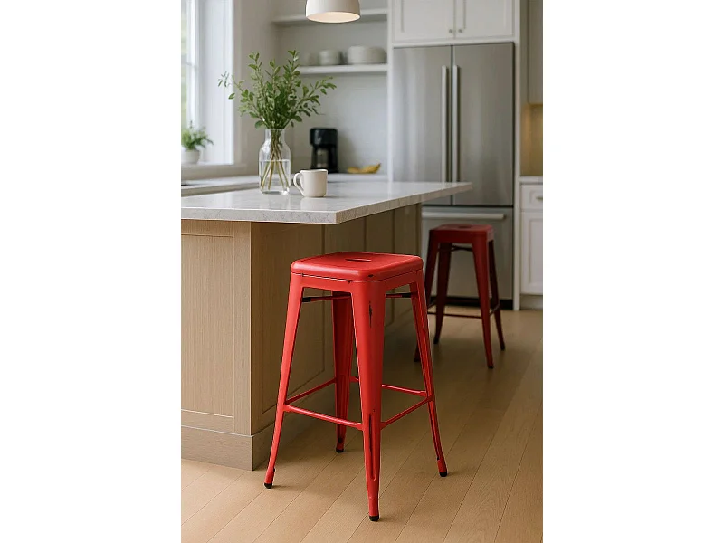 Taburetes Altos - Taburete Torix Vintage - Rojo vintage