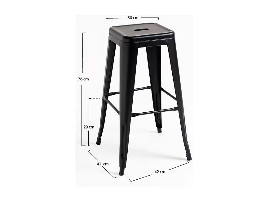 Taburetes Altos - Taburete Torix Alto - Negro mate