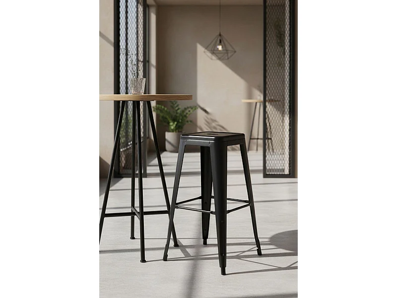 Taburetes Altos - Taburete Torix Alto - Negro mate