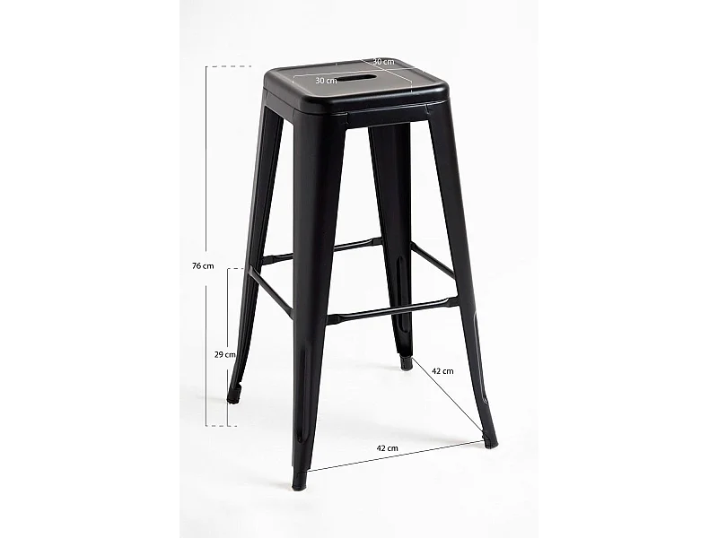 Taburetes Altos - Taburete Torix Alto - Negro mate