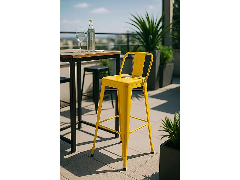 Taburetes Altos - Taburete Torix Respaldo - Amarillo