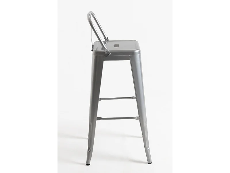 Taburetes Altos - Taburete Torix Respaldo - Gris metalizado