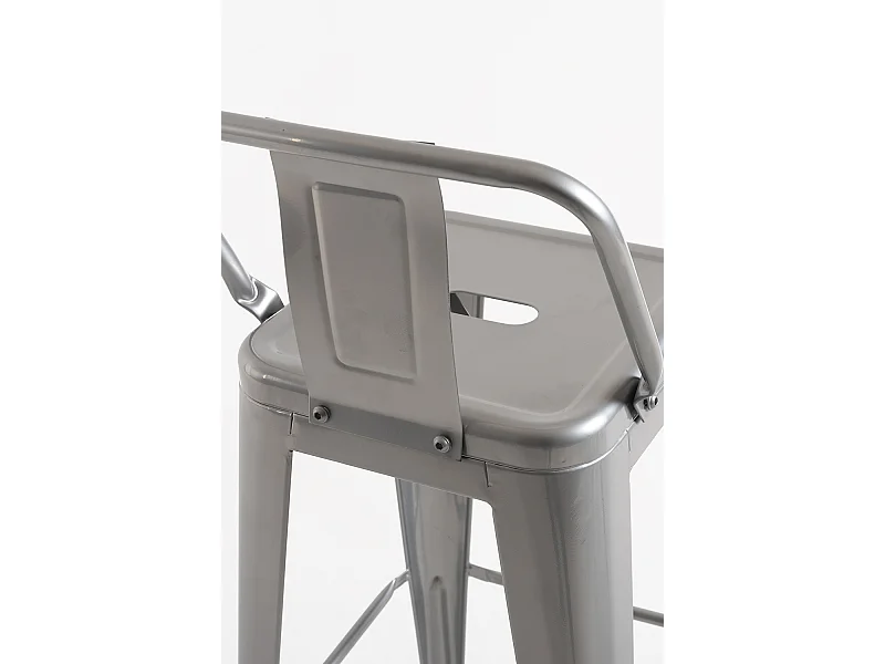 Taburetes Altos - Taburete Torix Respaldo - Gris metalizado
