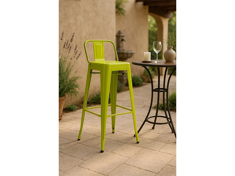 Taburetes Altos - Taburete Torix Respaldo - Verde Flora