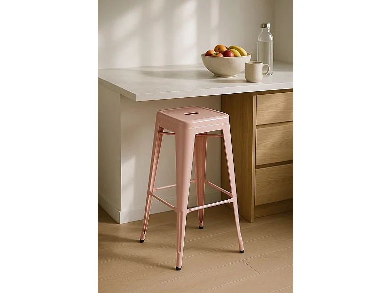 Taburetes Altos - Taburete Torix Alto - Rosa Algodón de Azúcar