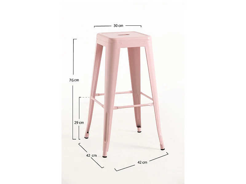 Taburetes Altos - Taburete Torix Alto - Rosa Algodón de Azúcar