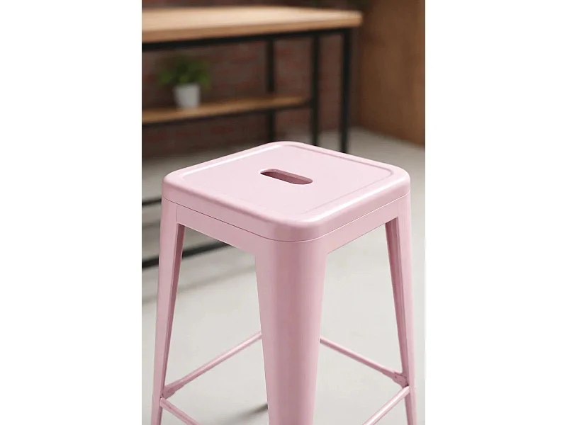 Taburetes Altos - Taburete Torix Alto - Rosa Algodón de Azúcar