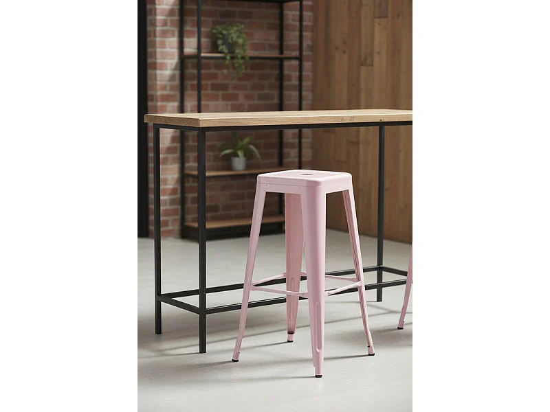 Taburetes Altos - Taburete Torix Alto - Rosa Algodón de Azúcar