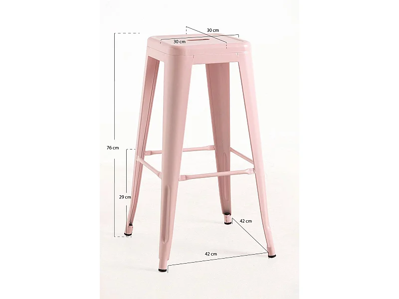 Taburetes Altos - Taburete Torix Alto - Rosa Algodón de Azúcar