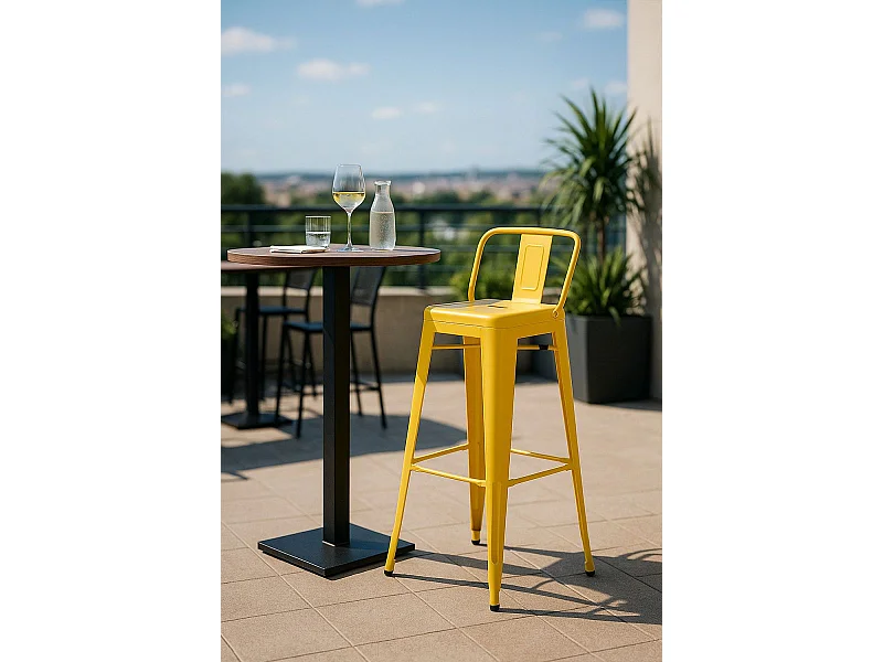 Taburetes Altos - Taburete Torix Respaldo - Amarillo Cuarzo