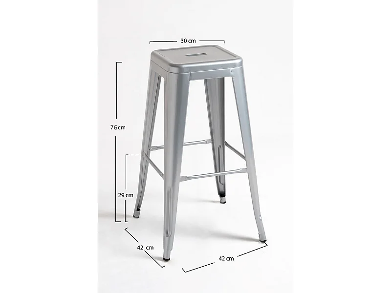 Taburetes Altos - Taburete Torix Alto - Gris metalizado