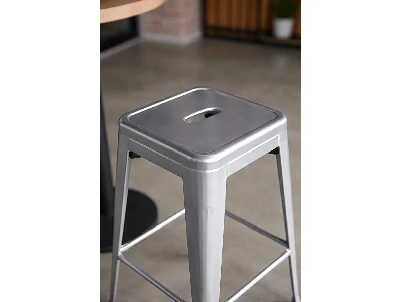 Taburetes Altos - Taburete Torix Alto - Gris metalizado