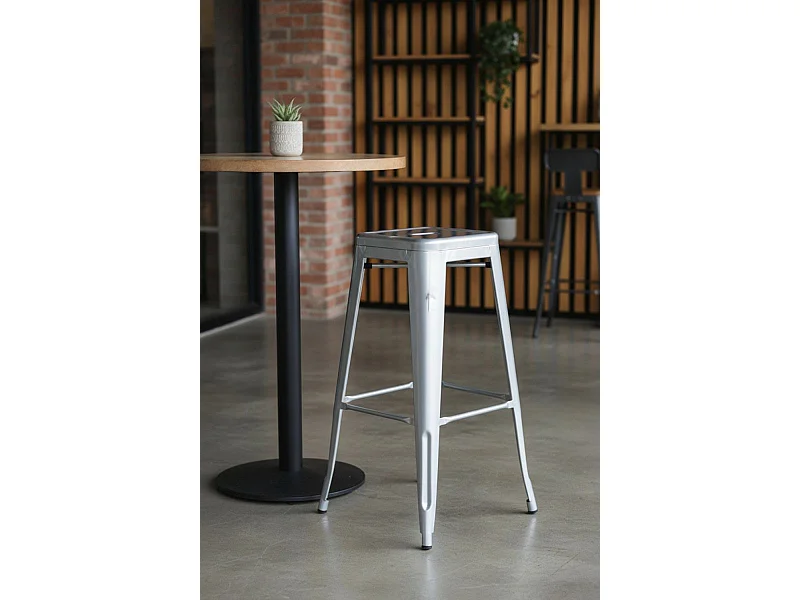 Taburetes Altos - Taburete Torix Alto - Gris metalizado