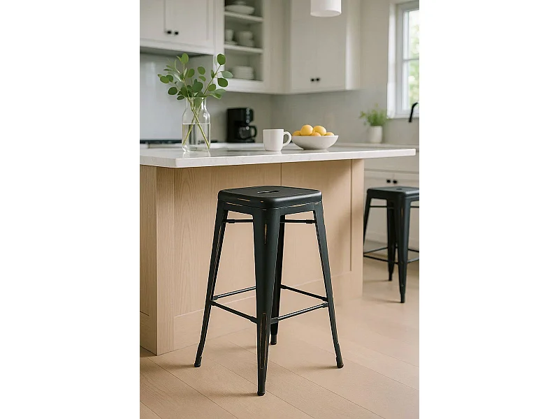 Taburetes Altos - Taburete Torix Vintage - Negro vintage