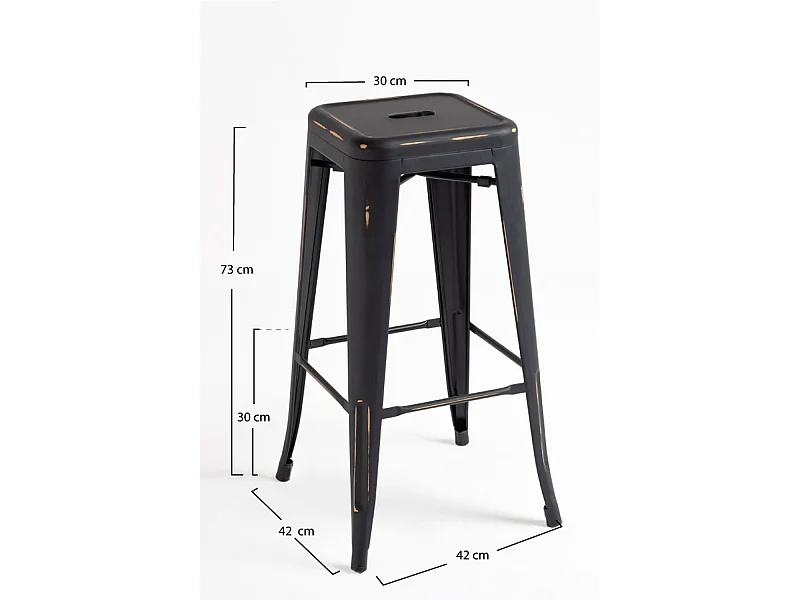Taburetes Altos - Taburete Torix Vintage - Negro vintage
