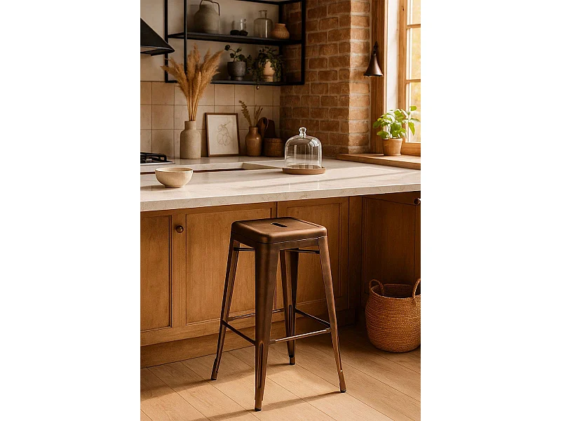 Taburetes Altos - Taburete Torix Vintage - Oro vintage