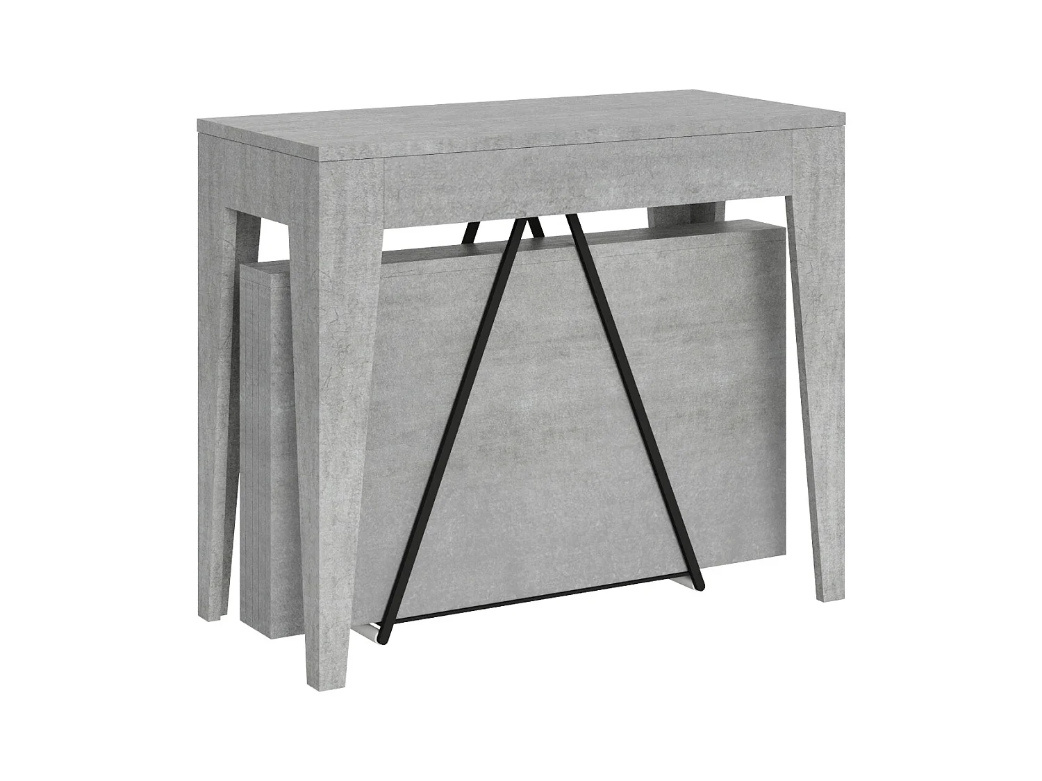 Console extensible 90x42/302 cm Zima gris béton