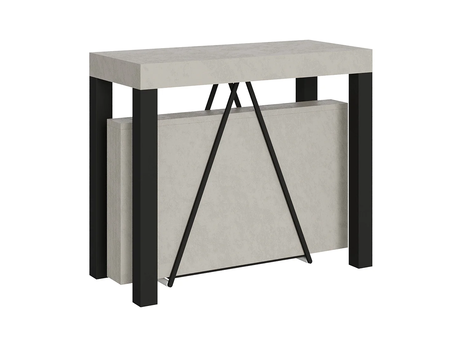 Console extensible 90x40/300 cm Tiris cachemire cadre anthracite