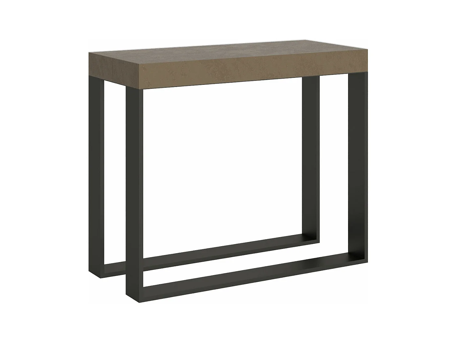 Uitschuifbare sidetable 90x40/196 cm Elettra Small taupe met antraciet frame