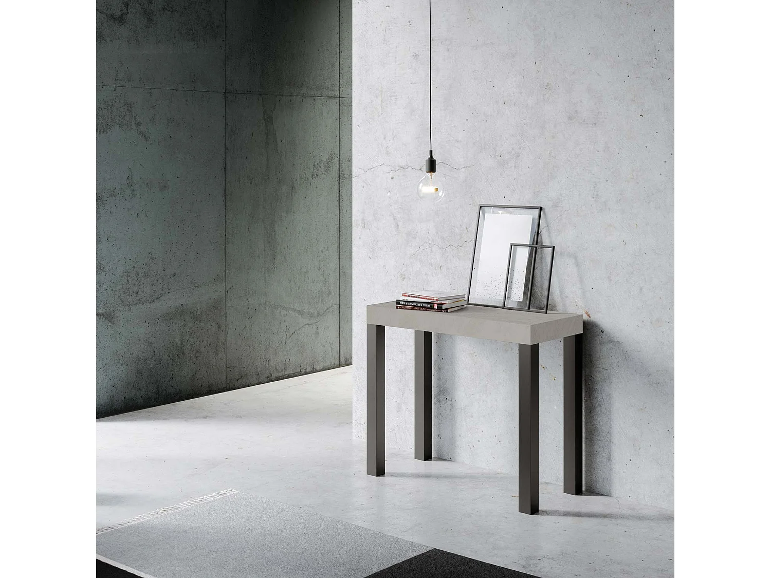 Console extensible 90x40/300 cm Everyday Cachemire cadre Anthracite